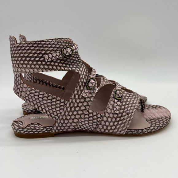 Leon Max Shoes - Leon Max Villa Genuine Snakeskin Pink Blush Sandals Sz 8.5